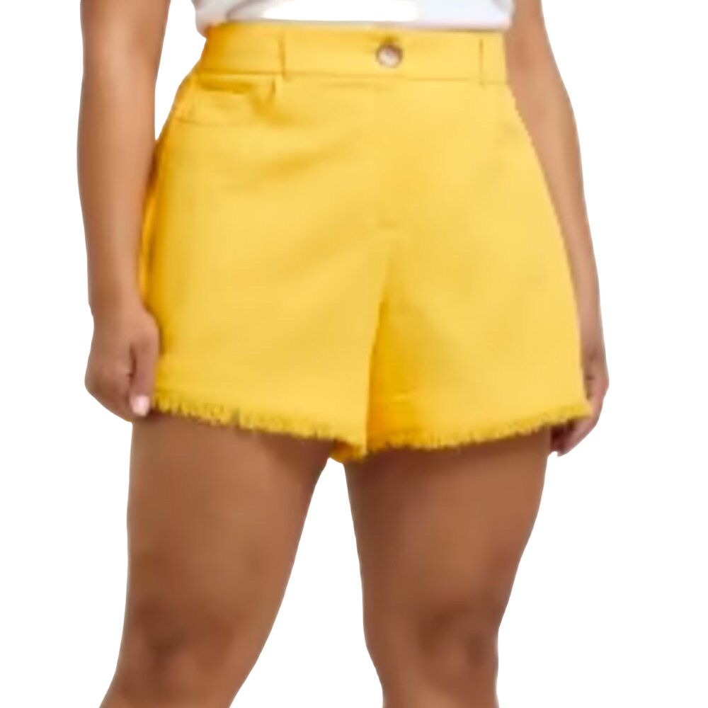 River Island Plus Orange Boucle Frayed Hem Shorts Plus Size 24 - NWT